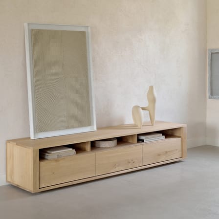 Mobile TV Shadow legno naturale / L 210 x P 46 x H 42 cm - 3 cassetti - Ethnicraft