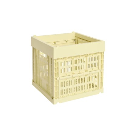 Panier Colour Crate Cube plastique jaune / 29,5 x 29,5 x H 29 cm - Recyclé - Hay