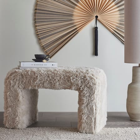Pouf Bobbie / L 70 cm - Fourrure - Bloomingville