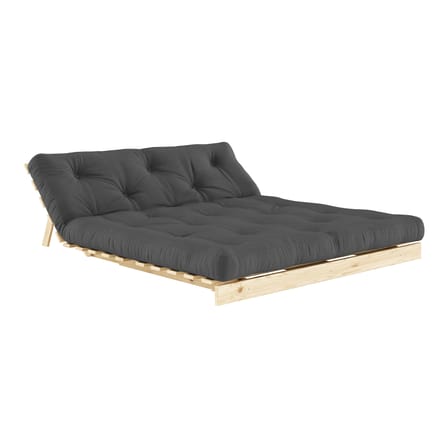 Schlafcouch Roots holz grau / B 160 cm - 3 Positionen / Struktur Pinie Klare Kiefer - KARUP