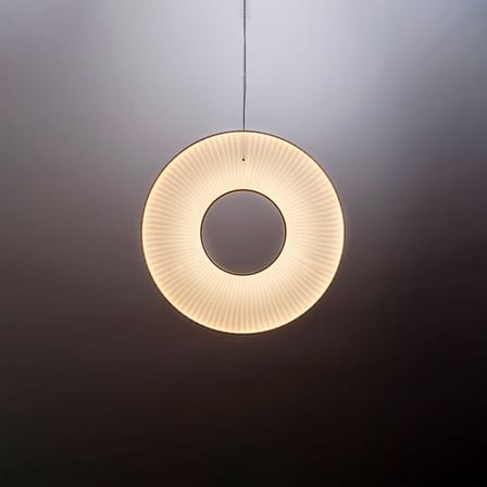 Suspension Iris Vertical tissu blanc / LED - Ø 80 cm - Dix Heures Dix