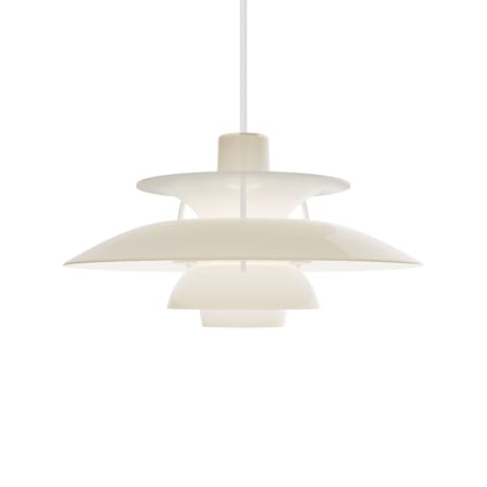 Suspension PH 5 Opal plastique beige / Ø 32 cm - Réédition 1958 - Louis Poulsen