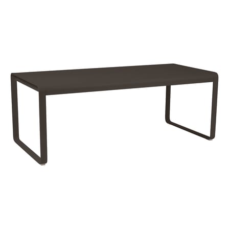 Table rectangulaire Bellevie métal marron / 196 x 90 cm - 8 à 10 personnes - Fermob
