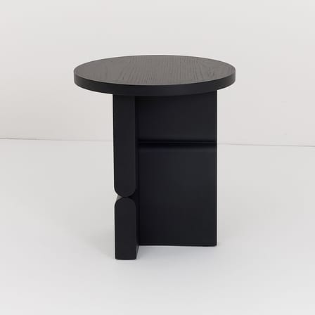 Table d'appoint Coloured Wood Noon bois noir / Ø 38 x H 42,5 cm - NOBODINOZ