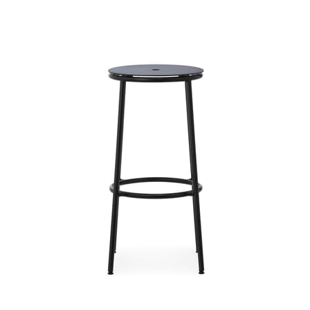 Tabouret de bar Circa métal noir / H 75 cm - Aluminium / Seconde vie - Normann Copenhagen