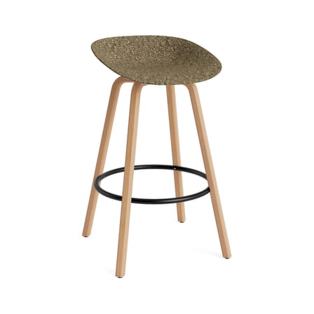 Tabouret de bar Mat / H 75 cm - Algue marine / Pieds hêtre - Normann Copenhagen