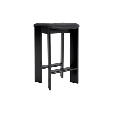 Tabouret haut Chisel 30 Low / H 65 cm - Rembourrage cuir - Hay