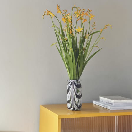Vase Splash Roll Neck XS verre marron / Ø 9,5 x H 19 cm - Fait main - Hay