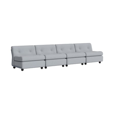 Divano destro Amanta tessuto grigio / 4 posti - L 317 cm / Riedizione 1966, Mario Bellini - Hay