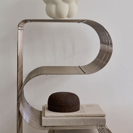 Banc Curva métal argent / Etagère - L 100 cm - AYTM