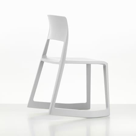 Chaise empilable Tip Ton RE gris / Plastique recyclé - Inclinable & ergonomique - Vitra