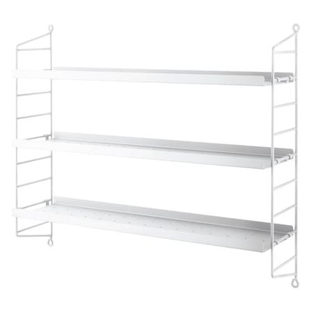 Etagère String® Pocket / Métal perforé - L 60 x H 50 cm - String Furniture