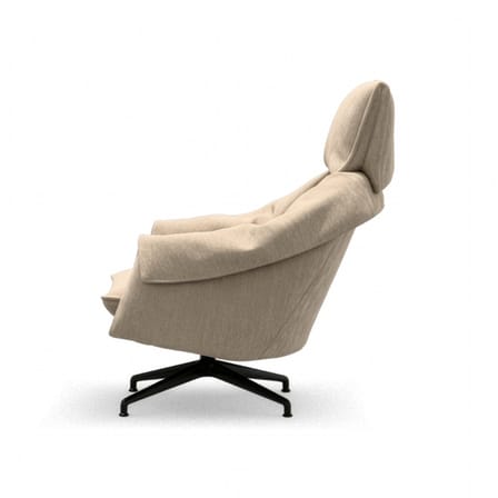 Fauteuil pivotant Bascule Highback tissu beige / Mécanisme d’inclinaison - Piètement 4 branches - Vitra
