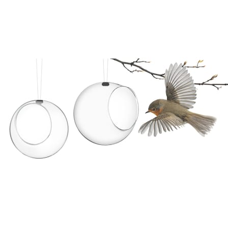 Set de 2 mangeoires à oiseaux design verre / Ø 12,3 cm - Eva Trio