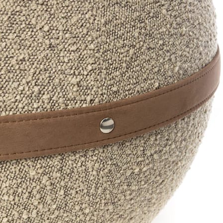 Pouf Bouclette XL beige / Ergonomique - Ø 65 cm / Laine bouclette - BLOON PARIS