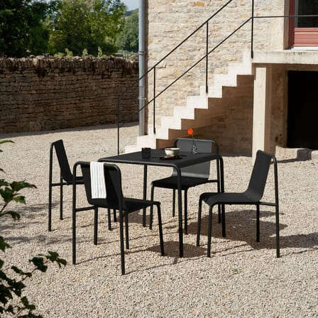 quadratischer Tisch Panorama metall schwarz / 90 x 90 cm - 2 Sitze - TIPTOE