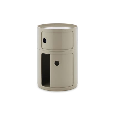 Rangement Componibili New Big plastique gris / 2 tiroirs - Ø 42 x H 61,5 cm - Kartell