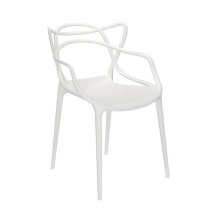 Sedia impilabile Masters materiale plastico bianco / Set di 4 sedie impilabili - Kartell