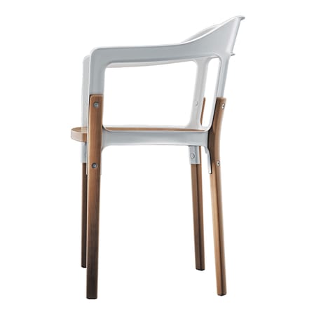 Sessel Steelwood metall weiß holz natur Zweifarbig Variante - Magis