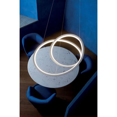 Suspension Kepler Uplight LED métal blanc / Ø 110 cm - Lumière vers le haut - Nemo