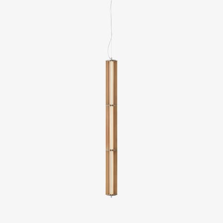 Suspension Numbra TY1 LED bois / L 122 cm - Position horizontale ou verticale - &tradition