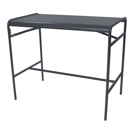 Table haute Luxembourg métal gris noir / 4 personnes - 126 x 73 cm - Aluminium - Fermob