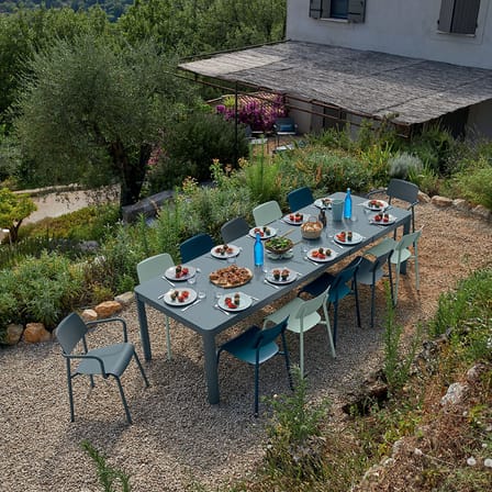 Table à rallonge Ribambelle XL métal jaune / L 149 à 299 cm - 6 à 14 personnes - Fermob