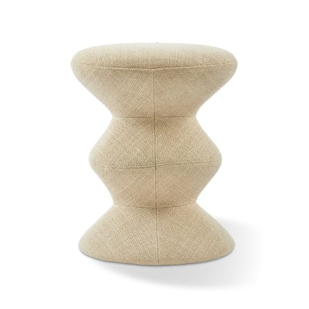 Tabouret rembourré Zig Zag Soft tissu beige - Pols Potten