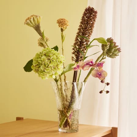 Vase Ruffle verre transparent / Ø 23 x H 30 cm - HÜBSCH