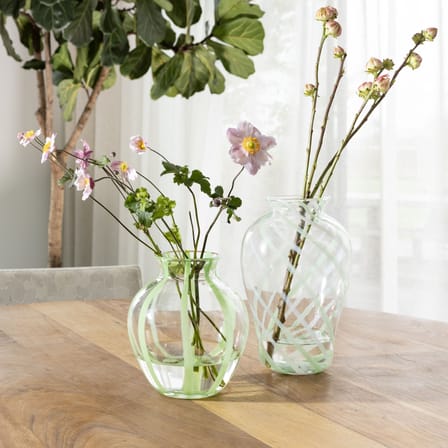 Vase Yogu Spiral verre vert / Ø 19 x H 33,5 cm - & klevering