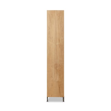 Armoire Pioneer Rattan bois naturel / L 100 x P 37,5 x H 180 cm - Portes rotin - HK LIVING
