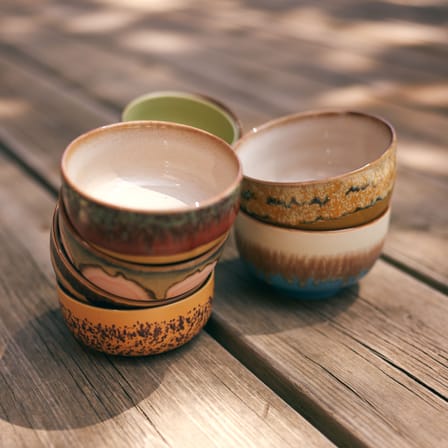 Set de 4 bol 70s ceramics Seabreeze / Ø 13,5 - 50 cl - HK LIVING