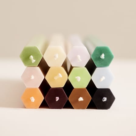 Set de 4 bougies longue Hexagon - Forme hexagonale - Hay