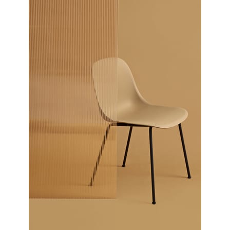 Chaise Fiber plastique jaune / Pieds métal - Plastique recyclé - Muuto