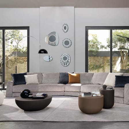 Heiko 42 Coffee table ceramic grey / Ø 60 x H 40 cm - Gervasoni