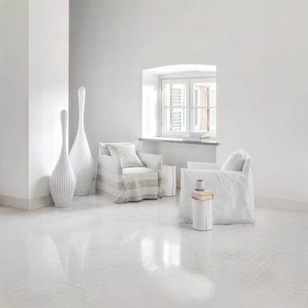Fauteuil rembourré Ghost 05 tissu blanc - Gervasoni