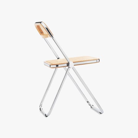Plia Folding chair cane & fibres beige / Straw - Giancarlo Piretti, 1967 - Vienna Straw - ANONIMA CASTELLI