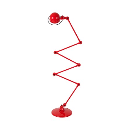Lampadaire Loft Zigzag métal rouge / 6 bras - H max 240 cm - Jieldé