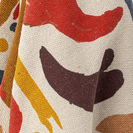 Plaid Horus tissu orange / 160 x 130 cm - Coton recyclé - Bloomingville