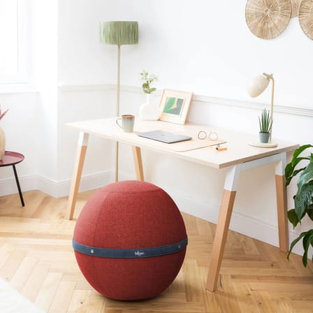 Pouf Original Regular rouge / Ergonomique - Ø 55 cm / Tissu chiné - BLOON PARIS