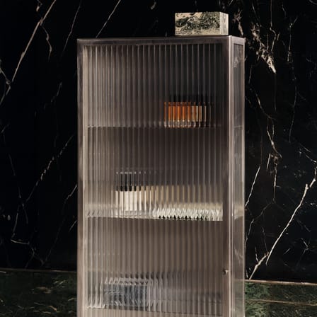 Rangement mural Haze métal / L 35 x H 60 cm - Verre cannelé - Ferm Living