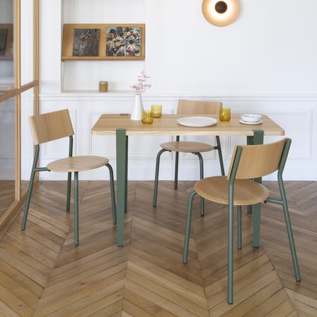 Lobo Rectangular table wood white / 120 x 60 cm - 2 to 4 people / Eco-certified Wood - TIPTOE