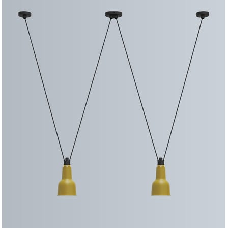 Suspension Acrobate N°324 métal noir / Lampe Gras - 2 abat-jours ronds - DCW éditions