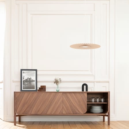 Suspension Carmen Small tissu beige / LED - Ø 50 cm - Hartô
