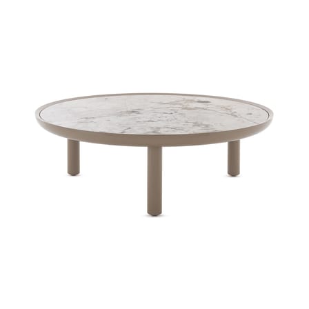 Table basse K-TOP  / Ø 105 x H 35 cm - Plateau grès effet marbre - Kartell