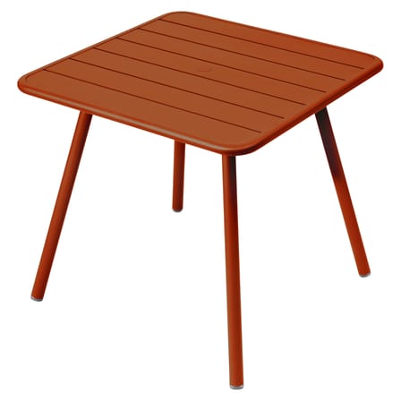 Table carrée Luxembourg métal orange / 80 x 80 cm - 4 pieds - Fermob