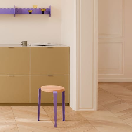 Tabouret empilable Lou Vague by Uchronia / Chêne - TIPTOE