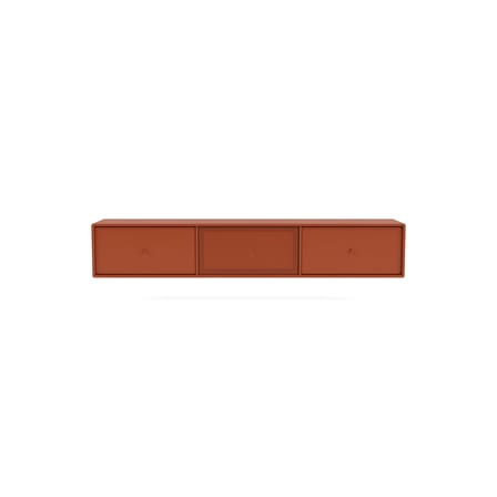 Octave V Wall-mounted TV unit wood orange / W 138 x D 30 x H 24 cm - MONTANA