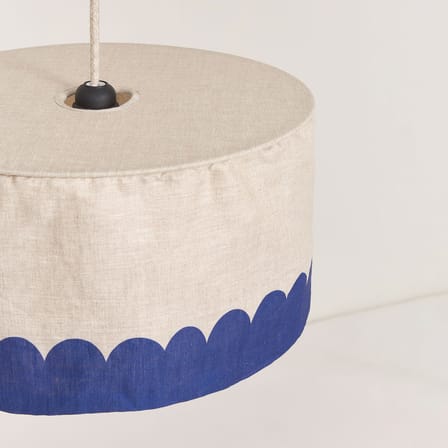 Abat-jour Vibes tissu bleu / Ø 40 x H 18 cm - Lin - NOBODINOZ