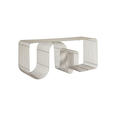 Banc Curva métal beige / Etagère - L 100 cm - AYTM